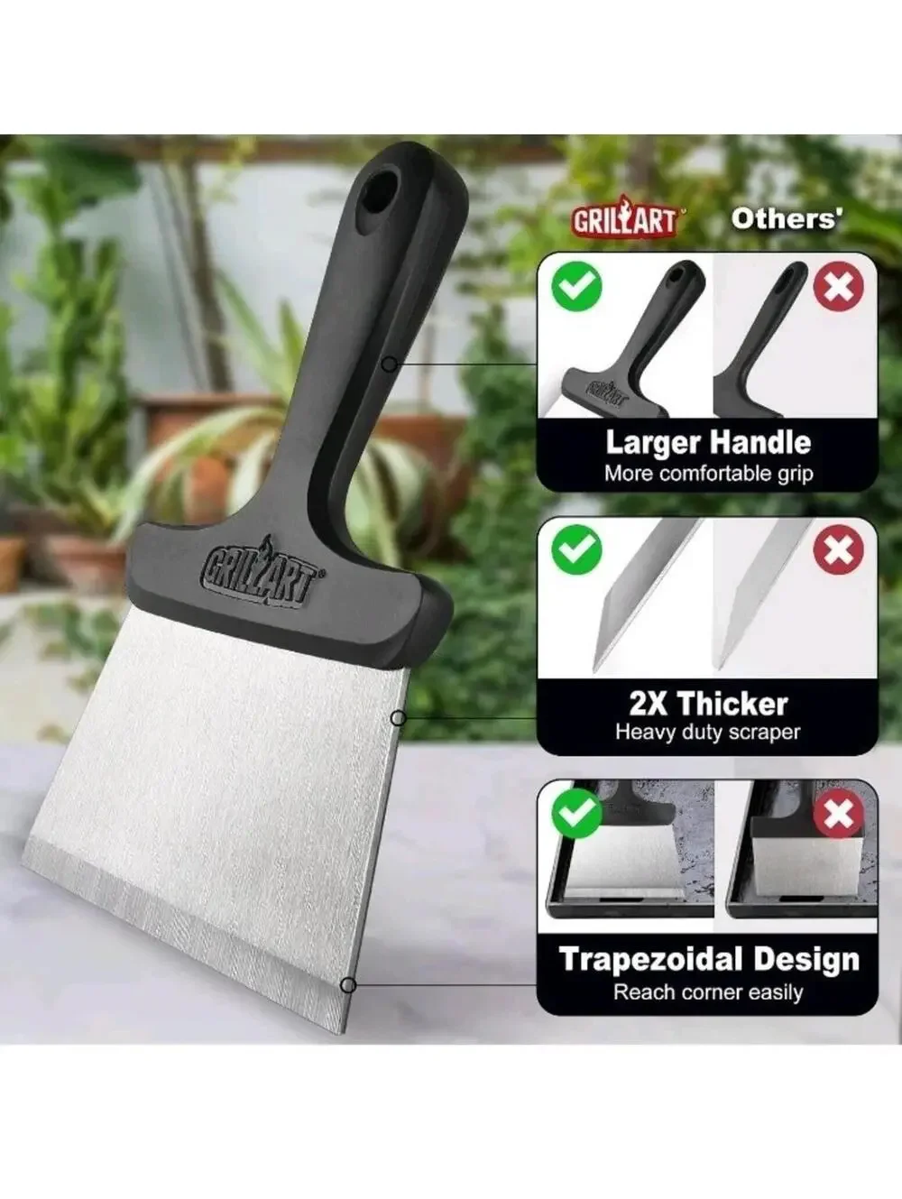 GRILLART Grill Scraper Griddle Cleaning Kit for Blackstone, Flat Top Grill...
